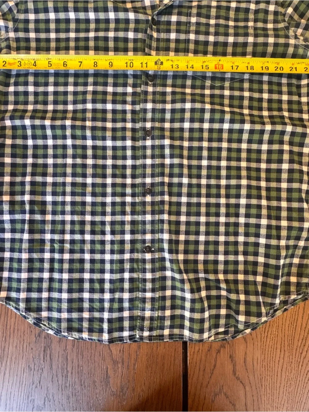 Banana Republic Luxe Flannel Shirt Mens L Green Plaid Excellent Camden Fit
